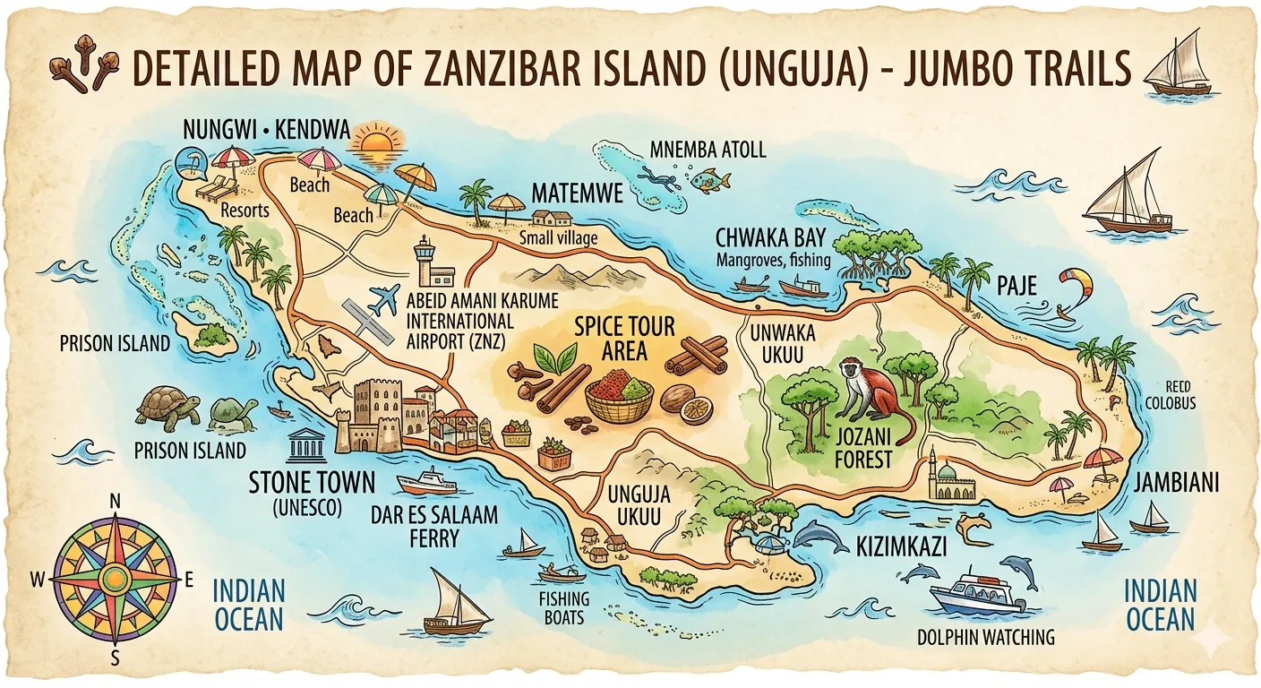 Map of Zanzibar